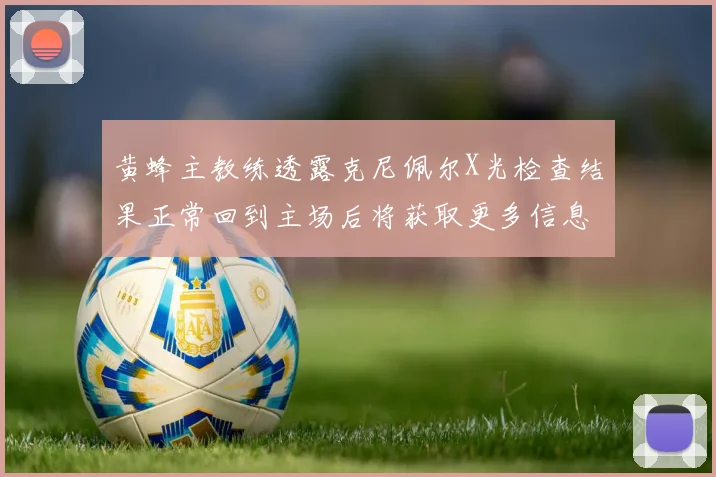黄蜂主教练透露克尼佩尔X光检查结果正常回到主场后将获取更多信息